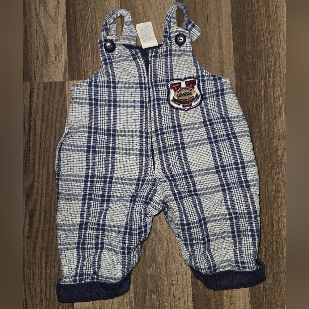 Vintage Plaid Kids Overalls